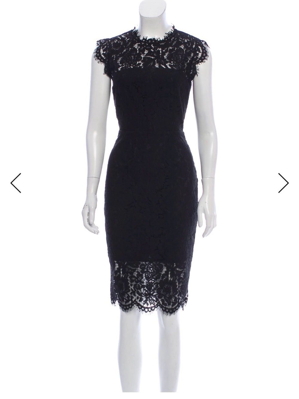 Rachel Zoe Black Lace Cap-Sleeve Sheath Dress